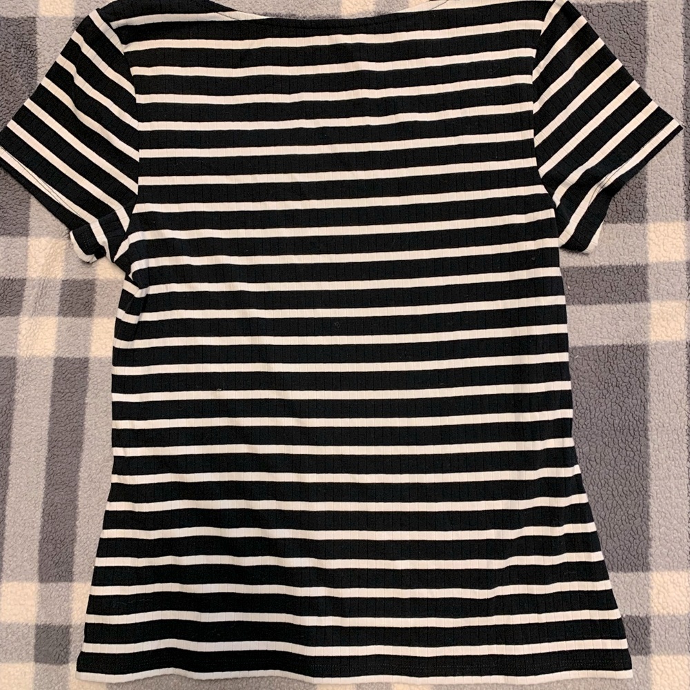 Dip square chest striped blouse